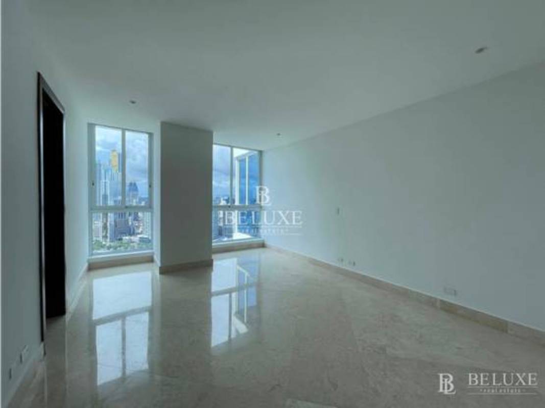 Luxury tower PH The Point viewed from Punta Paitilla coastline in Panama City