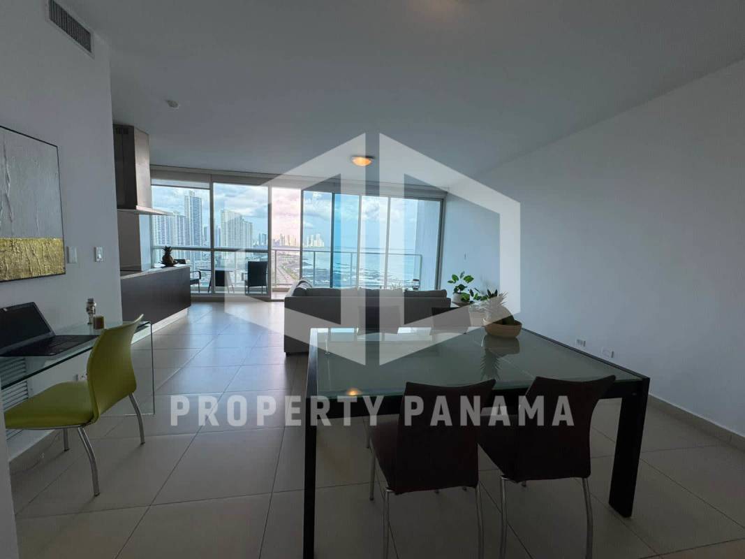 Contemporary bathroom featuring vessel sink, large mirror and neutral tones in PH Oceanaire Punta Pacifica