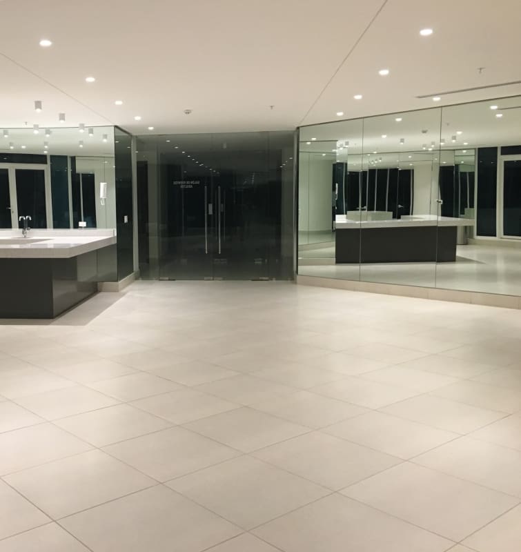 Open concept kitchen with granite countertops and appliances in PH Castellammare Costa del Este Panama