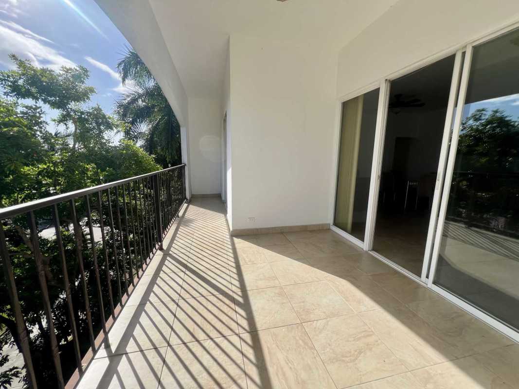 Bathroom featuring double sinks, large mirror, modern tile PH Amador Heights Panama