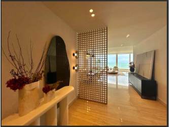 Grand 15-meter-high luxury lobby at The Towers Punta Paitilla Panama City