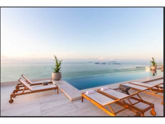 Gourmet kitchen with quartz counters and custom cabinetry in luxury condo The Towers Punta Paitilla Panama