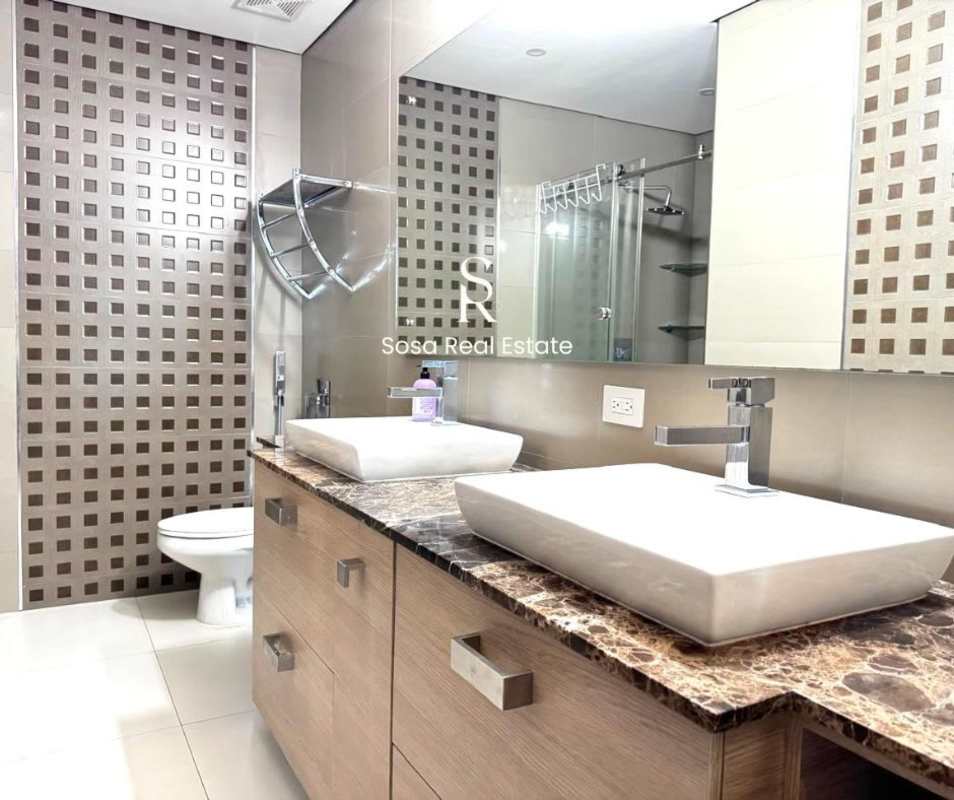 Bathroom with glass shower and modern fixtures PH Costa del Mar