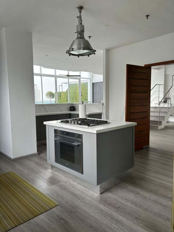 Spacious master suite with panoramic windows furnished in PH Premium Tower San Francisco Panama