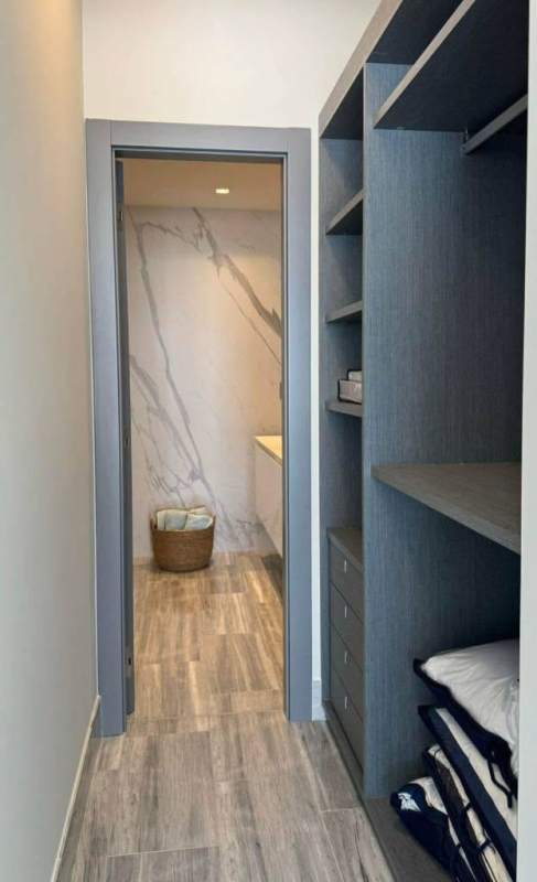 Bedroom with large windows city and ocean view Nuovo by Armani Casa Bella Vista Panama