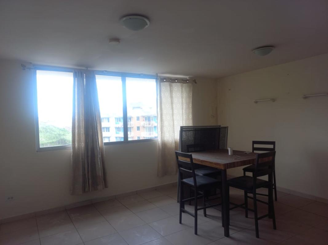 Apartment living room with tile floors, AC, open doorway in Mallorca Park Village Los Andes Panama