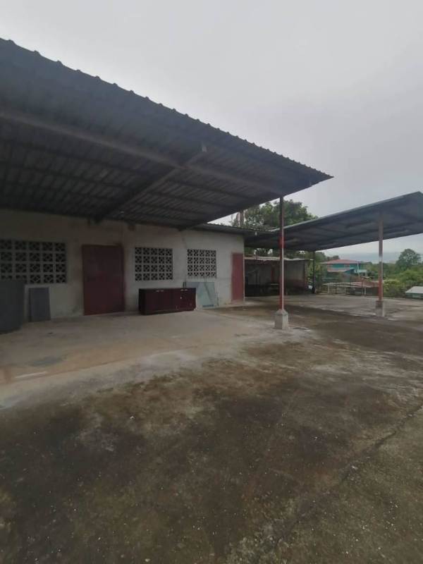 Secure fenced lot for commercial use with large entry gate and open concrete yard Pedregal Panama