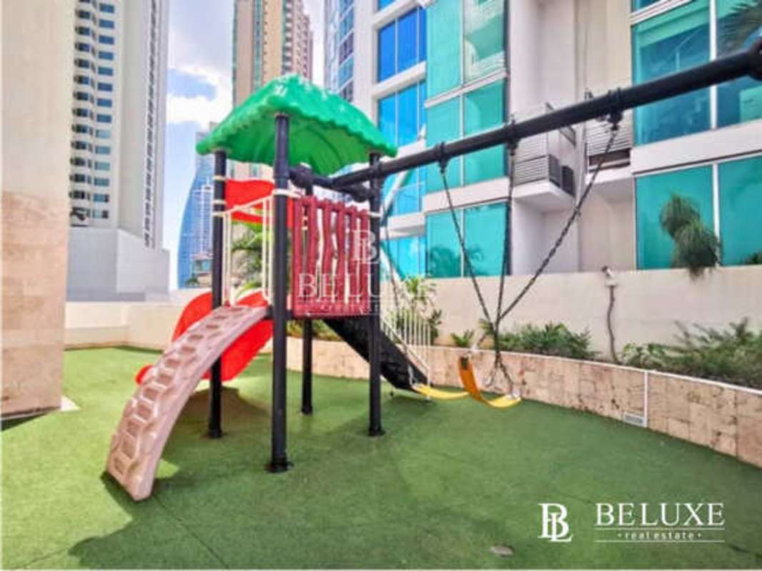 Safe kids playground amid luxury apartment towers PH Dupont Punta Pacifica Panama City