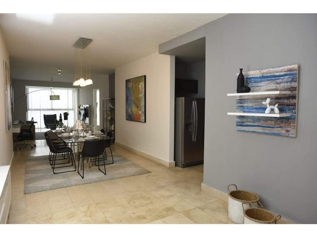 Italian Poliform kitchen with marble countertops, stainless appliances at PH Yoo Panama Avenida Balboa