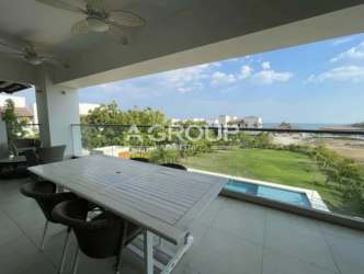 Spacious living dining room with ocean views at Marina Azul Casamar Panama
