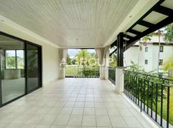 Large covered patio overlooking tropical gardens Paseo de las Casas Buenaventura beach condo Panama