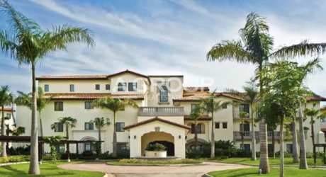 Mediterranean-inspired building facade with balconies at Paseo de las Casas Buenaventura Panama
