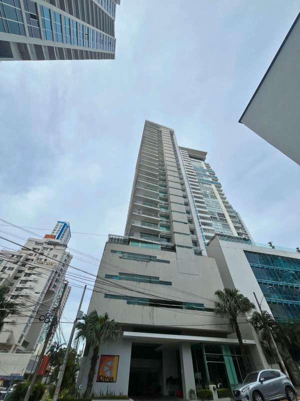 Elegant modern lobby entrance with glass wall and sofas PH Via Porras Panama City
