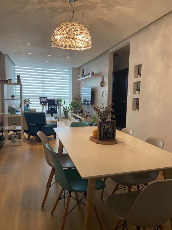 Modern kitchen with granite counters, microwave, gas stove, stainless appliances in PH Vista Tower Panama City