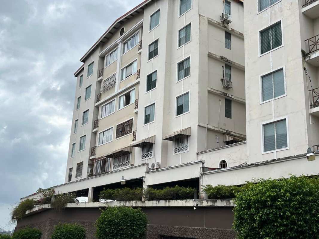 Facade of PH Las Roccas mid-rise apartment building in Tumba Muerto Panama City