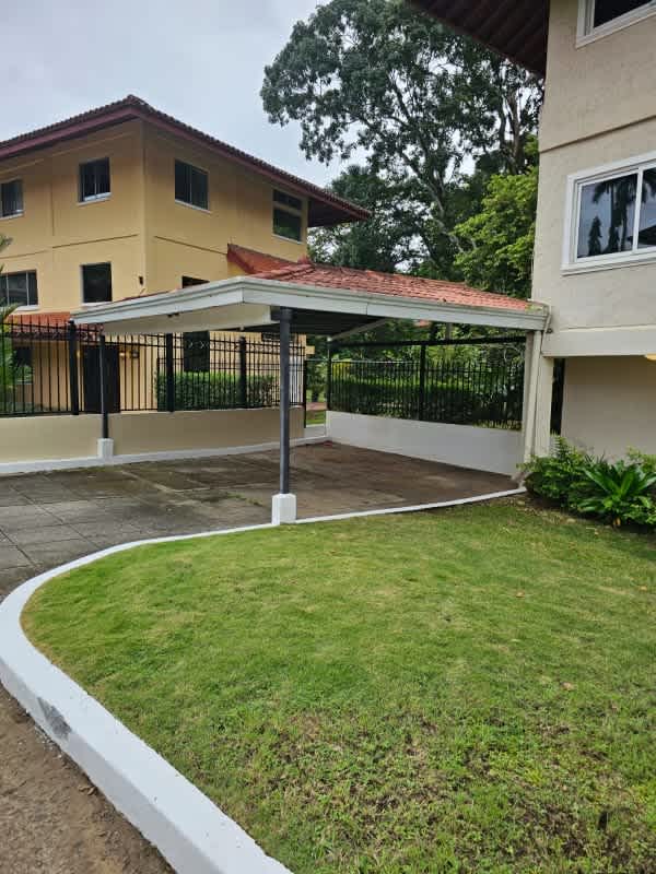 Modern bathroom with glass divider, rain shower head, beige tiles in renovated house PH Torres de Toscana Clayton Panama