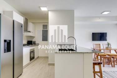 Bright open living dining area overlooking ocean at Playa Caracol Residences Punta Chame Panama