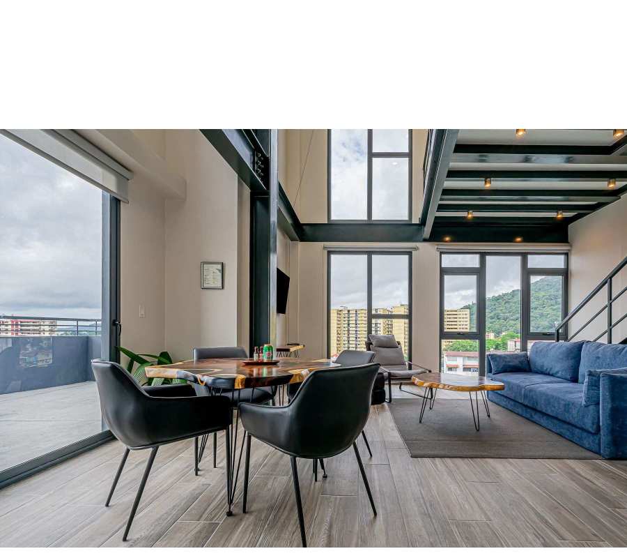 Spacious terrace overlooking Casco Viejo rooftops at PH Casco View Panama