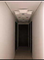 Bright hallway with recessed lighting multiple doors PH Silver City Portobelo Panama