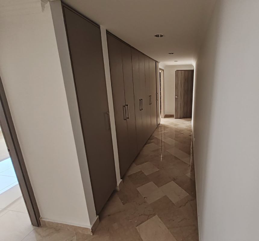 Hallway area with storage closets in luxury Punta Paitilla apartment
