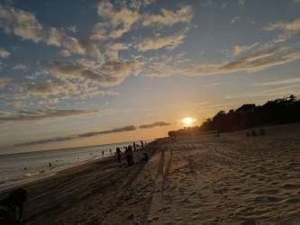 Bright furnished living room with large windows in Santa Monica Coclé Panama near Playa Blanca