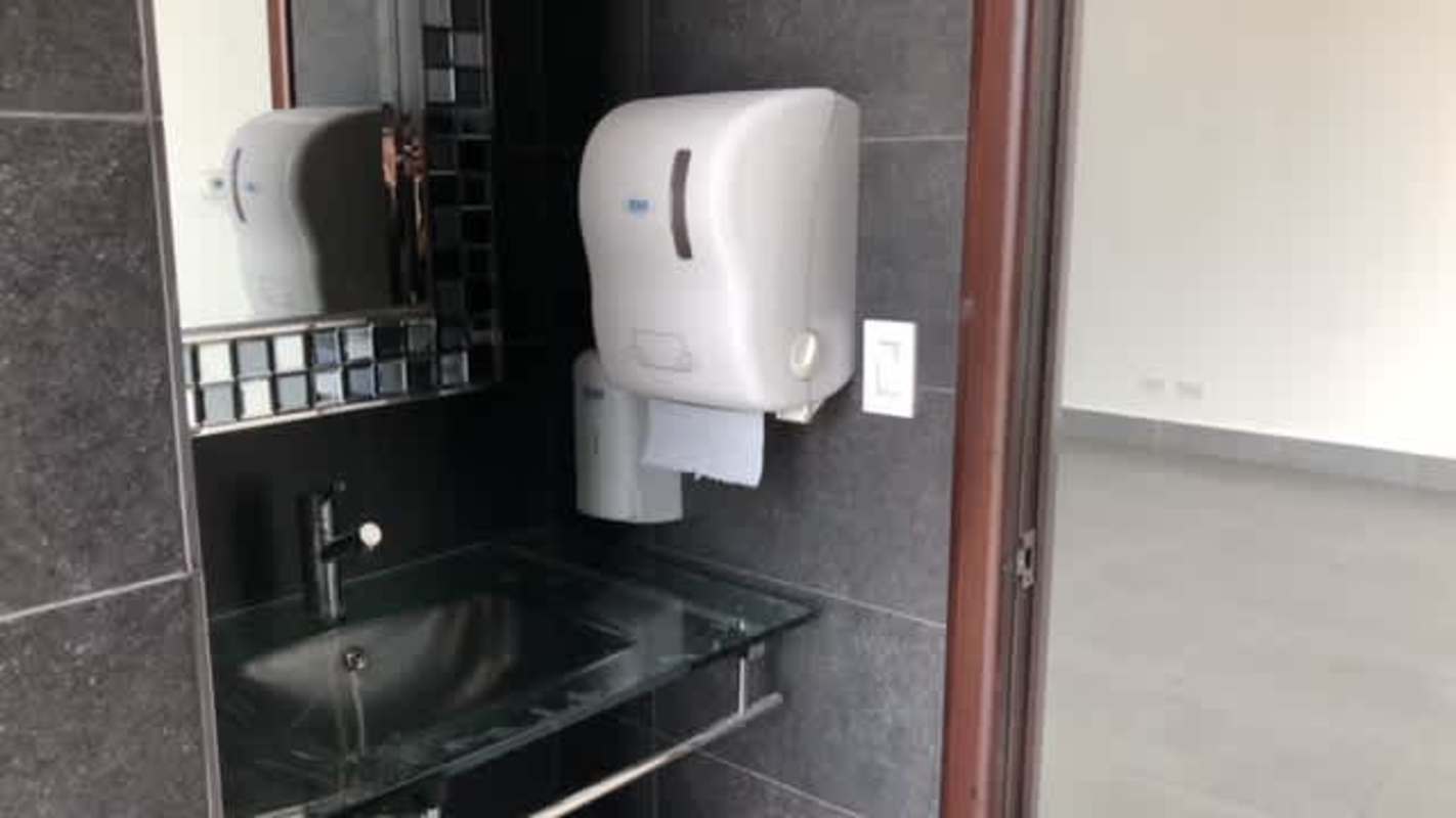 Contemporary restroom with quality finishes at PH BICSA Tower Panama City