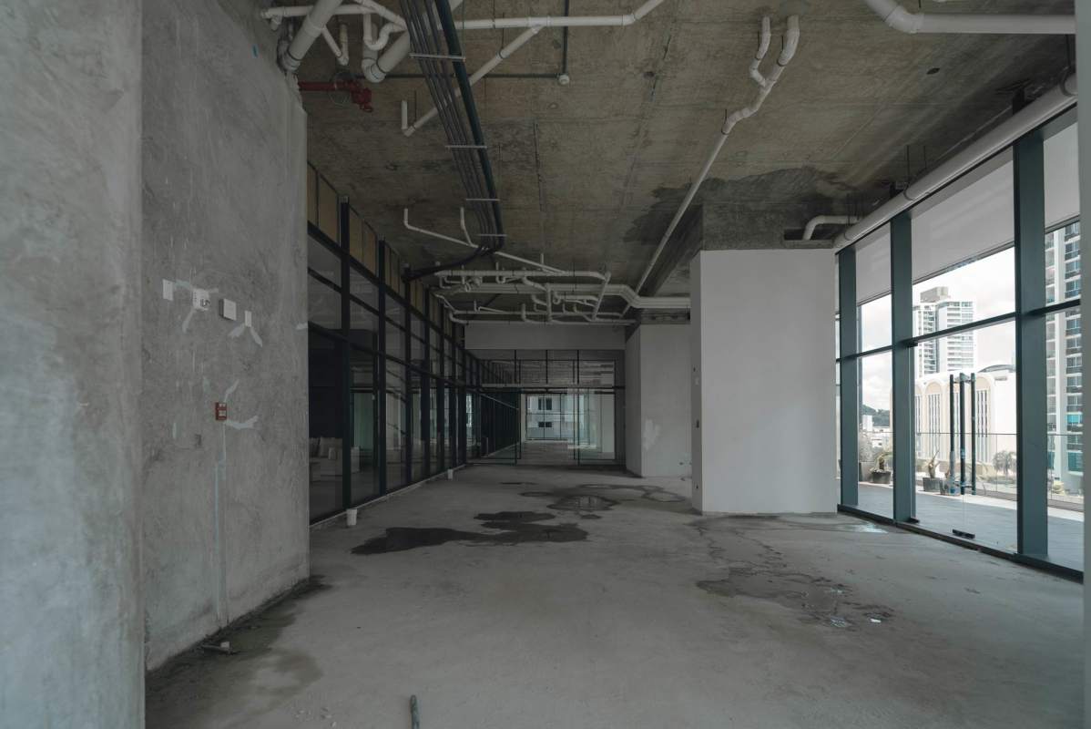 Interior open space with large windows at Armani Plaza Via Tocumen Panama City