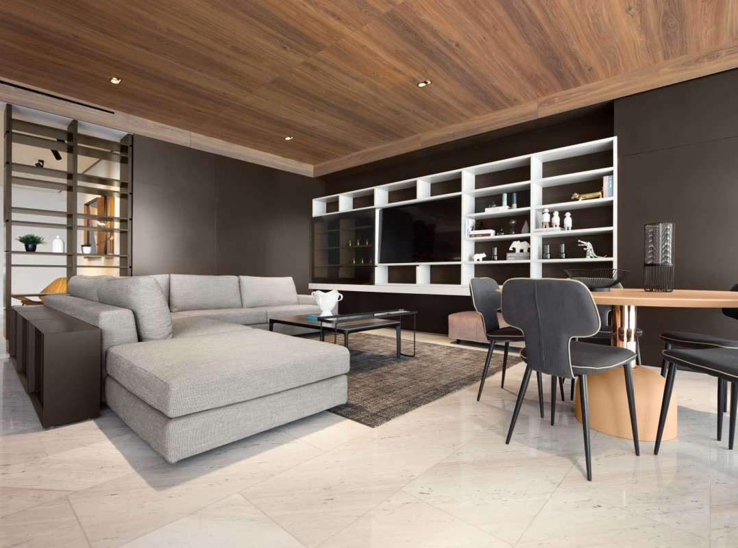 Floor-to-ceiling windows oceanfront living area PH Pacific Point Panama