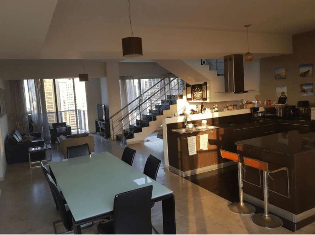 Bright open kitchen and living space duplex in PH Marbella Tower Panama City