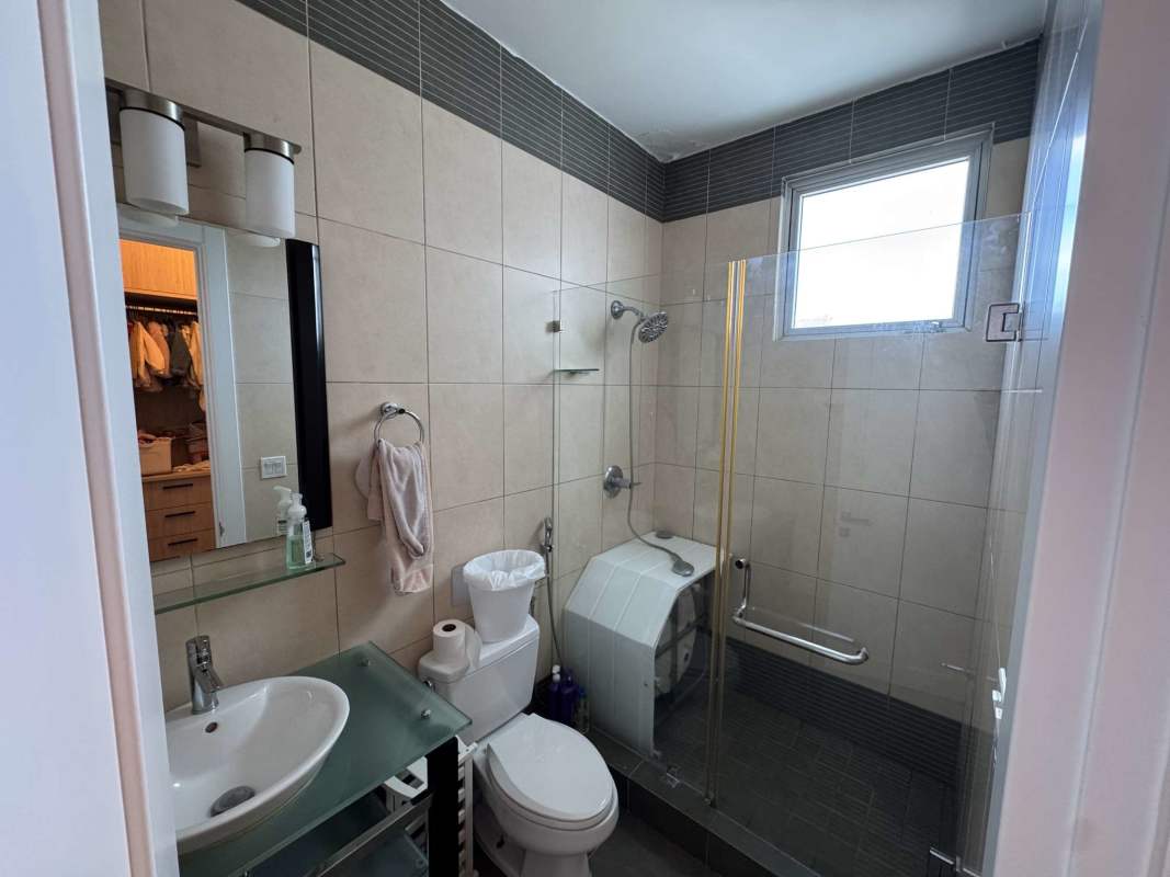 Large master bedroom with ocean and city skyline views Punta Pacifica Panama City