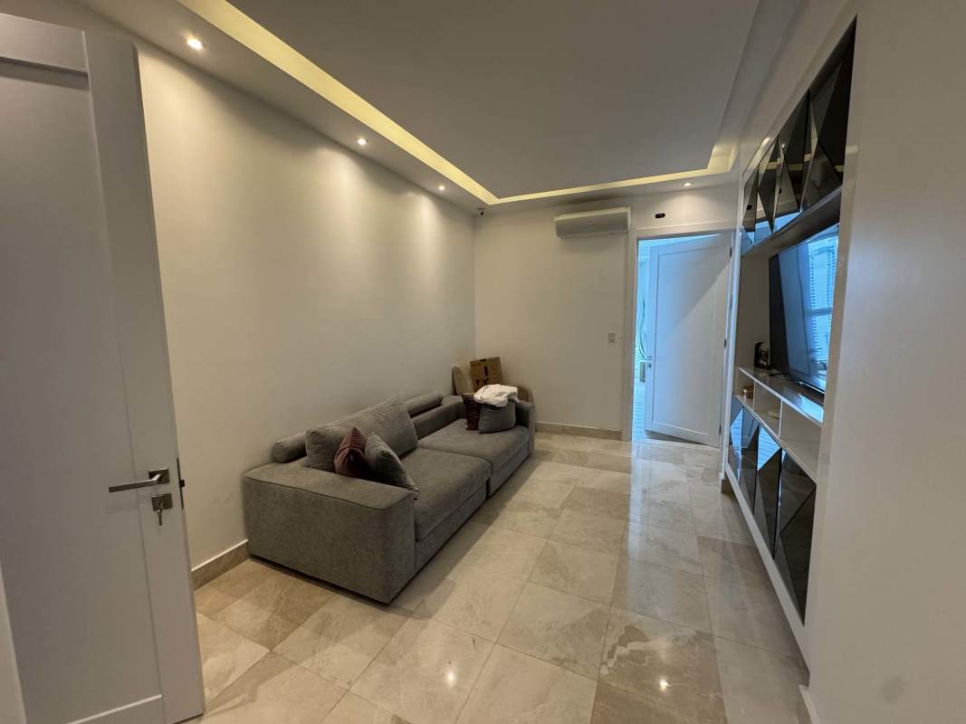 Bright open living and dining area with ocean views in PH Pacific Village Punta Pacifica Panama City