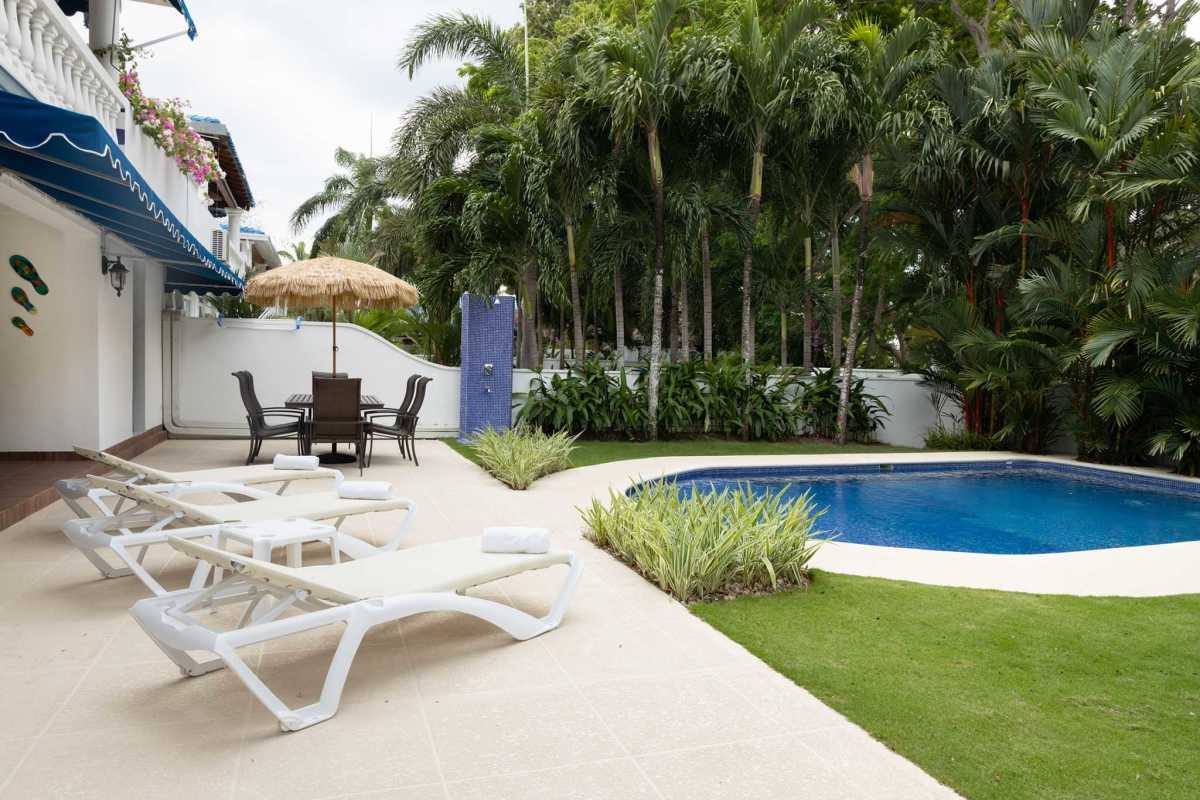 Open living area in luxury beachfront villa in Marbella Panama for sale