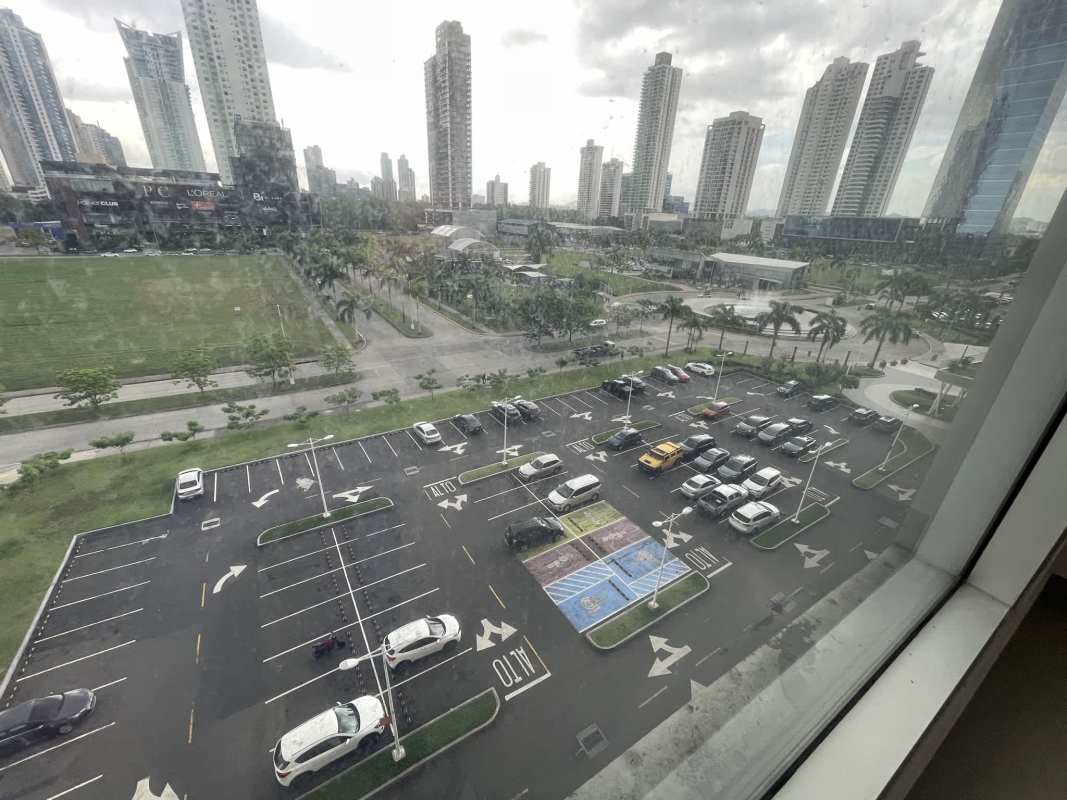 Exterior city and parking view from office at Town Center Costa del Este Panama