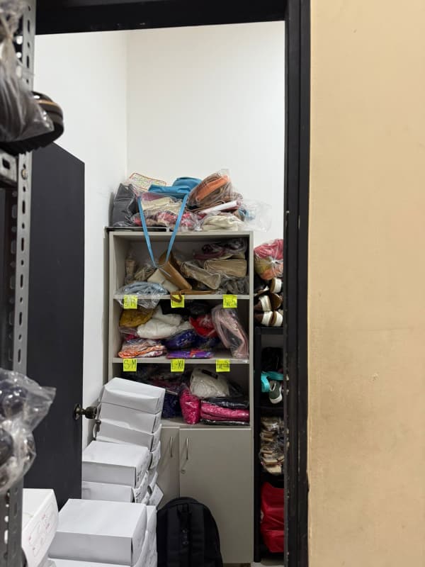 Storage and inventory space inside commercial unit at Albrook Mall Panama