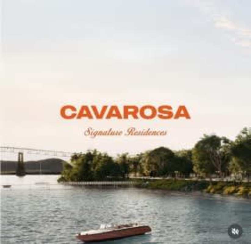 Aerial view of orange sailboat on Pacific near Cavarosa Signature Residences Panama