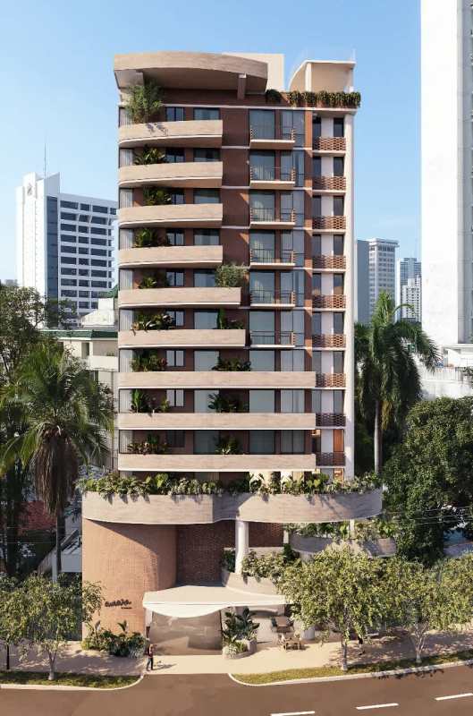 Curved balconies and greenery on PH Amara luxury apartments El Cangrejo Panama