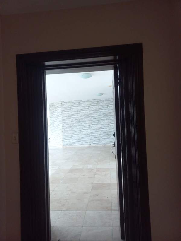 Master bathroom with glass shower and granite counters PH Ocean Park Punta Pacifica Panama