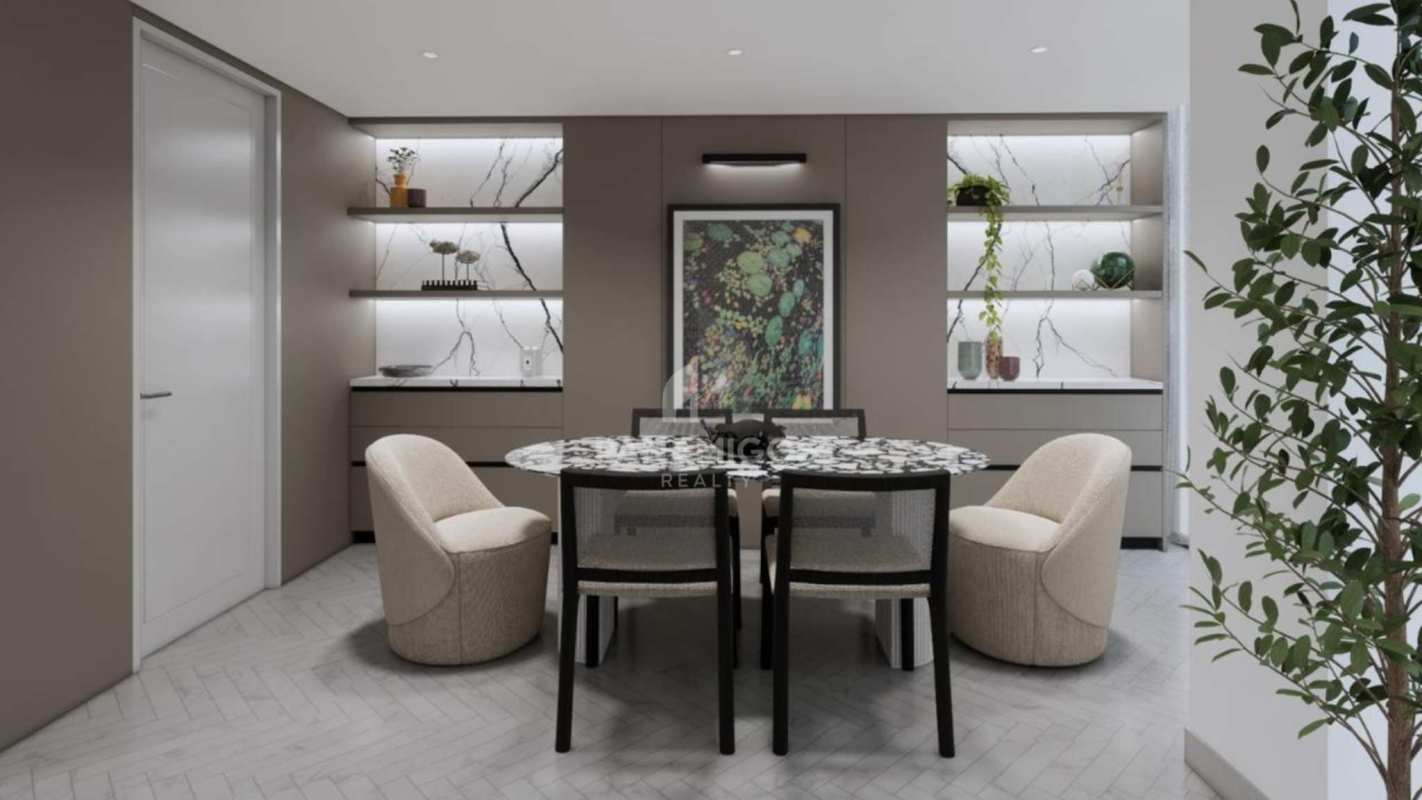 Sleek marble kitchen island, high-end appliances, cabinetry in Wanders & Yoo Marbella Panama City