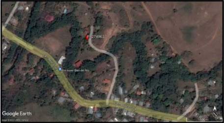 Grassy land and banana plants with view of forested hills Bajo del Río Panama