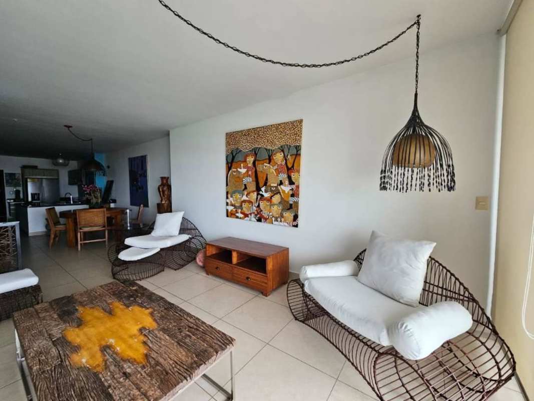 Sleek kitchen with granite counters and appliances in PH Rivage Tower Panama City