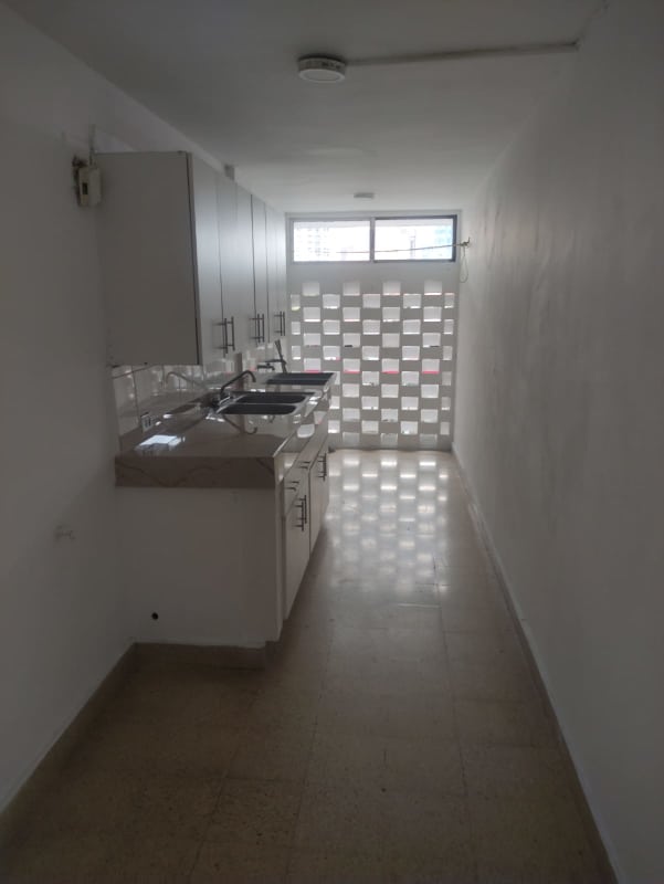 Renovated kitchen with minimalist cabinets, Marvel Tower, Calle 50 Panama City