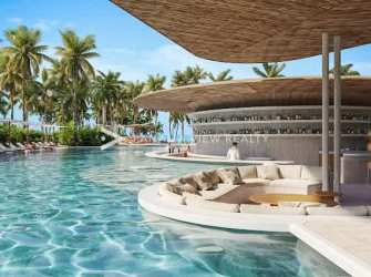 Modern beachfront condos with balconies in Buenaventura Panama