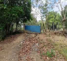 Aerial image of mountain ridges with ocean view farmland in Cambutal Panama