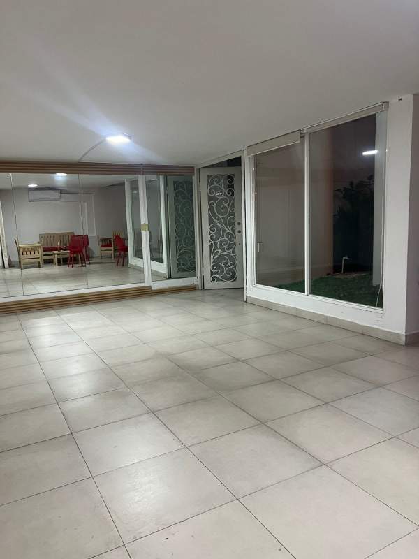 Covered outdoor terrace at mansion commercial rental Obarrio Calle 50 Panama City