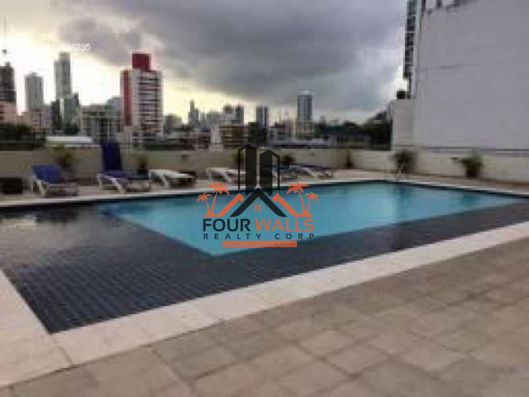 Rooftop pool with lounge chairs and city skyline view at PH Citrus San Francisco