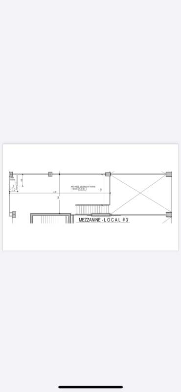 Mezzanine level architectural floor plan for commercial retail showroom in Plaza El Carmen Panama