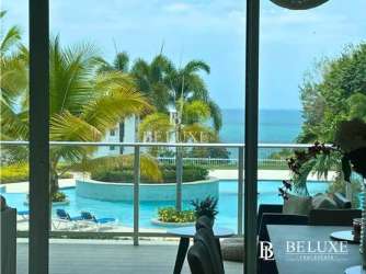 Open plan living dining with ocean view PH Bijao Residences Panama beachfront