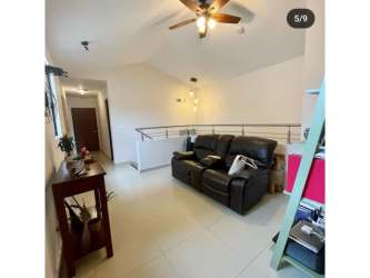 Modern guest bedroom with window view townhouse in Panama Pacifico River Valley