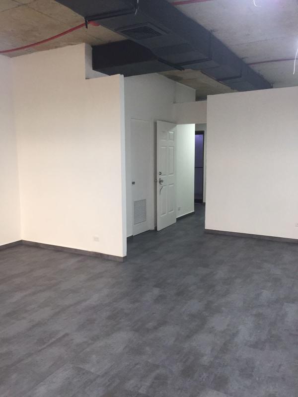 Empty reception area inside modern office at PH BICSA Tower Panama City