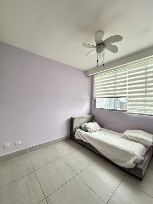 Kids playroom with modern furniture, ceiling fan, recessed lighting in PH Jade Tower San Francisco Panama